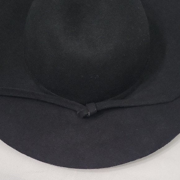 Wool 100% Elegant Black Wide-Brim Hat - Picture 6 of 6